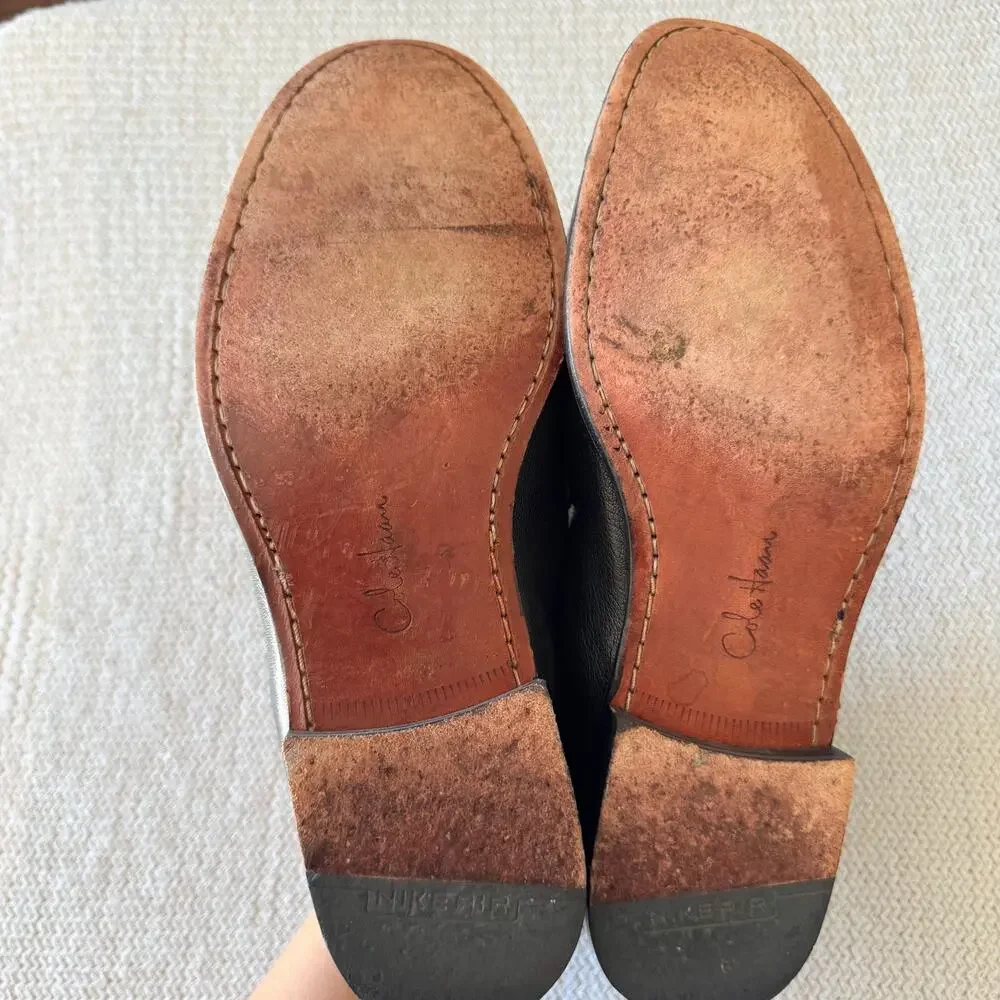 Cole Haan Black Air Aiden Pebbled Leather Penny Loafer Size 11